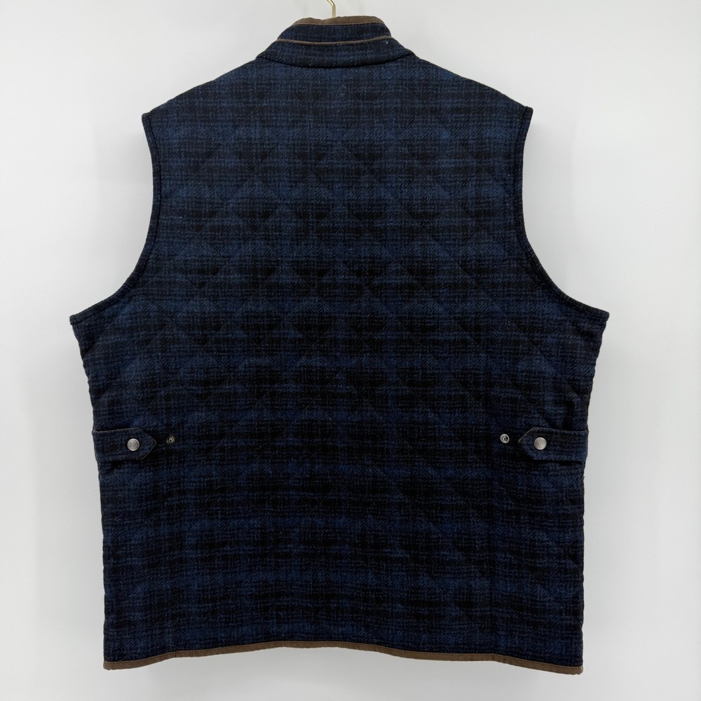 Peter Millar Wool Essex Quilted Vest Mens XL Navy Blue Melange Full Zip Golf - Picture 3 of 15
